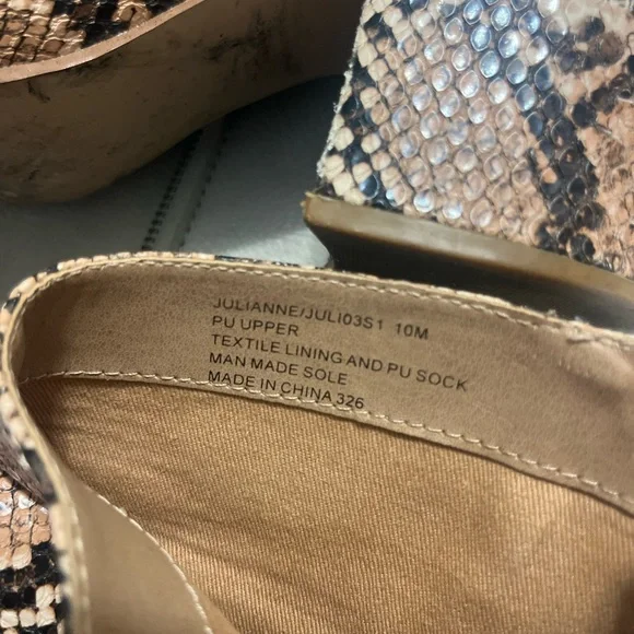 Steve Madden Julianne Snake Python Skin Tan Ankle Boots Block Heel Shoes Size 10 - Picture 7 of 7